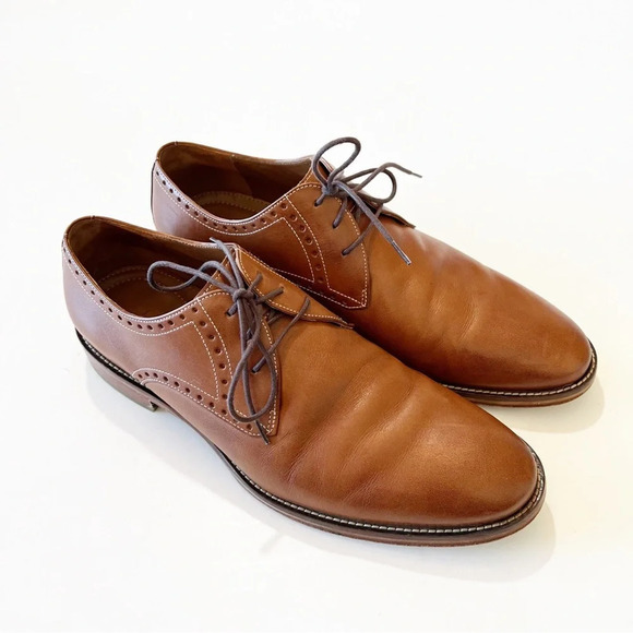 J Murphy by Johnston and Murphy Brown Leather Lace Up Oxfords Men’s Size 10 Work